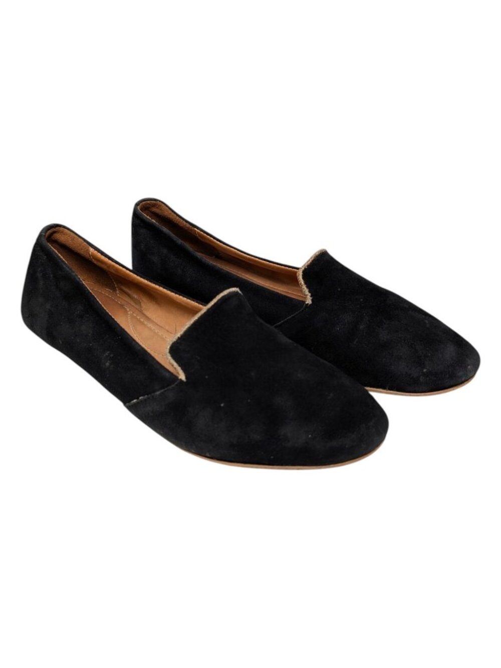 Sseko Suede Leather Flats Womens Black Slip On Loafer Shoes Size 8